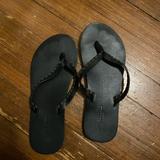 American Eagle Outfitters Shoes | American Eagle Black Flip Flop- Army Green Detail | Color: Black/Green | Size: 5