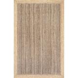 Brown/Gray Area Rug - Highland Dunes Windsor Casual Power Loom Jute Gray Rug Jute & Sisal in Brown/Gray, Size 96.0 W x 0.35 D in | Wayfair