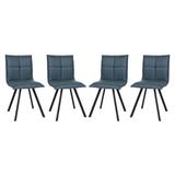 Corrigan Studio® Dedham Modern Leather Dining Chair w/ Metal Legs Set Of 4 Wood/Upholstered in Brown, Size 33.0 H x 17.0 W x 21.0 D in | Wayfair