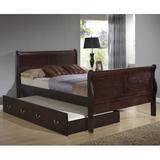 Alcott Hill® Emst Sleigh Bed w/ Trundle Wood in Brown, Size 44.0 H x 41.0 W x 87.0 D in | Wayfair LARK2400 27884414
