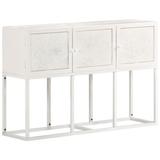 Dakota Fields Shatzer Sideboard Buffet Cabinet w/ Storage Solid Wood Mango Black/Wood in White, Size 29.9 H x 45.3 W x 11.8 D in | Wayfair