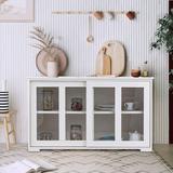 Andover Mills™ Fiorillo Sideboard Buffet Cupboard Storage Cabinet w/ Sliding Door Wood in White, Size 24.5 H x 42.0 W x 13.0 D in | Wayfair