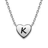 Limoges Jewelry Girls' Necklaces Silver - Silvertone Heart Initial Pendant Necklace