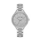 KENDALL + KYLIE Women's Silver Tone Stone Embellished Analog Watch