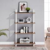Williston Forge kids White Bookshelf Small 3 Shelf Bookcase For Bedroom in Brown/White, Size 30.0 W x 11.8 D in | Wayfair