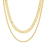 "Paige Harper 14k Gold Plated Layered Curb & Rope Chain Necklace, Women's, Size: 18"", Multicolor"