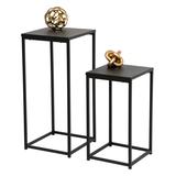 Honey-Can-Do Sideboard & Hutch Black - Black Square Side Table - Set of Two
