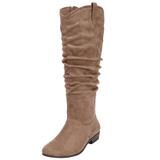 Extra Wide Width Women's The Roderick Wide Calf Boot by Comfortview in Dark Taupe (Size 8 1/2 WW)