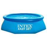 Intex 2.5 ft H x 8 ft W Plastic Inflatable Pool Aluminum/Steel in Gray, Size 30.0 H x 96.0 W in | Wayfair 28110E + 28603EG
