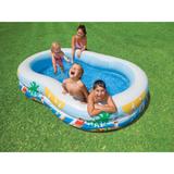 Intex 8.5" x 5.25" x 18" Seaside Paradise Inflatable Kiddie Pool & Electric Air Pump Plastic in Gray, Size 18.0 H x 102.0 W in | Wayfair