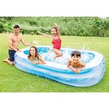Intex Swim Center 198 Gal. Family Swimming Pool & 120V Electric Air Pump Steel in Gray, Size 22.0 H x 69.0 W in | Wayfair 56483EP + 66639E