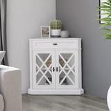 Lark Manor™ Burbank 2 - Door Corner Accent Cabinet Wood in White, Size 31.38 H x 31.5 W x 15.0 D in | Wayfair 6848782D64CD41B7BDEDBF1380F86302