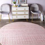 Brown/Pink Area Rug - Bungalow Rose Merillat Moroccan Performance Pink Rug Polypropylene in Brown/Pink, Size 60.0 W x 0.37 D in | Wayfair