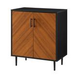 Wrought Studio™ Aminatou 2 - Door Accent Cabinet Wood in White/Brown, Size 32.0 H x 28.5 W x 16.0 D in | Wayfair 457E09B9B6A94FE1935A325D3E569622