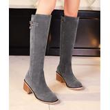 BUTITI Women's Formal Boots Gray - Gray Buckle-Accent Knee-High Boot - Women