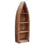 Mountain View Rustic Wood Canoe 3 Shelf Bookcase Brown Wood - Crestview Collection CVFZR2252