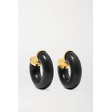 Fred Leighton - 1970s 18-karat Gold Ebony Clip Earrings - one size