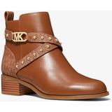 Kincaid Leather And Studded Logo Ankle Boot - Brown - Michael Kors Boots