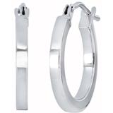 14k White Gold Pipe Cut Huggie Hoop Earrings In 14kwg At Nordstrom Rack - White - Bony Levy Earrings