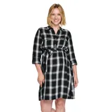 Maternity Sonoma Goods For Life Long Sleeve Belted Shirt Dress, Women's, Size: XL-Mat, Black