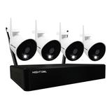 Night Owl 10-Channel 1080P 1TB NVR Security Camera System with 4 AC Wireless Bullet Spotlight Cameras, White