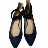 Nine West Shoes | Nine West Women's Pointed Toe Flats Blue Dark Wash | Color: Blue | Size: 6.5