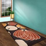 Brown Area Rug - Wildon Home® Runner Alaaya Floral Handmade Tufted Wool Area Rug Wool in Brown, Size 30.0 W x 0.75 D in | Wayfair