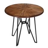 Millwood Pines Round Ornate Medieval Style Dining Table Wood/Metal in Brown/Gray, Size 36.0 H x 40.0 W x 40.0 D in | Wayfair