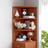 Ebern Designs Chaia 2 - Drawer 1 - Door Corner Accent Cabinet Wood in Brown, Size 64.18 H x 15.75 W x 15.75 D in | Wayfair