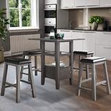 Red Barrel Studio® Wood Dinning Table, Stool Wood/Upholstered Chairs in Gray, Size 36.0 H in | Wayfair E3E032761F1448F5846359B10B6426B0