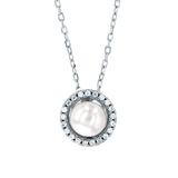Kanishka Women's Necklaces - Cultured Pearl & Sterling Silver 7-mm Halo Pendant Necklace