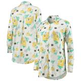 Women's Wes & Willy White Notre Dame Fighting Irish Crepe Full-Button Swimsuit Cover-Up