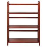 3-Shelf Folding Stackable Bookcase 27.5" Wide-Mahogany by Casual Home in White