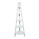 5-Shelf Corner Ladder Bookcase - White by Casual Home in White