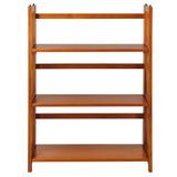 3-Shelf Folding Stackable Bookcase 27.5" Wide-Honey Oak by Casual Home in Honey