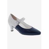 Women's Kiki Mary Jane Pump by Ros Hommerson in Navy Lizard Leather (Size 9 1/2 M)