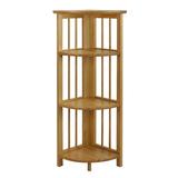 4-Shelf Corner Folding Bookcase-Natural by Casual Home in Natural