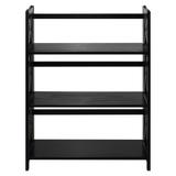 Montego 3-Shelf Folding Bookcase -Black by Casual Home in Black