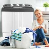 Costway High Efficiency Portable Washer & Dryer Combo in White & Gray, Size 28.5 H x 24.8 W x 15.0 D in | Wayfair FP10030