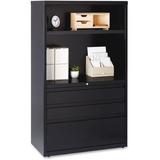 Lorell 36" Lateral File Drawer Combo Unit-Black Metal/Steel in Black/Gray, Size 60.0 H x 36.0 W x 18.63 D in | Wayfair 66205