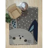 Zoomie Kids Hand-Tufted Wool Gray Transitional Animal Children Tufted Rug Wool, Size 96.0 H x 60.0 W x 0.5 D in | Wayfair