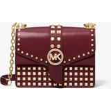 Greenwich Extra-small Studded Patent Leather Crossbody Bag - Red - Michael Kors Shoulder Bags