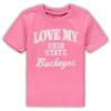 Girls Toddler Pink Ohio State Buckeyes Love My Team T-Shirt