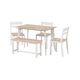 Furniture of America Dining Sets Natural, - Tan & White Subiaco 5-Piece Dining Table Set