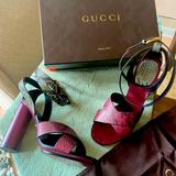 Gucci Shoes | Gucci Platform Strappy Sandals | Color: Green/Purple | Size: 39