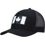 "Men's Local Crowns Black Canada Leather State Patch Trucker Snapback Hat"
