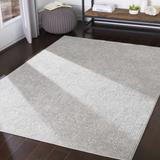 Canaseraga 6'7" Round Updated Traditional Light Gray/Off White Area Rug - Hauteloom