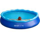 Deco Home 12ft x 30in Easy Round Outdoor Inflatable Pool w/ Filter Pump & Air Compressor Resin, Crystal in Blue, Size 30.0 H x 144.0 W in | Wayfair