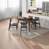 Corrigan Studio® Alleva 5-Piece Mid-Century Modern Dining Set w/ 4 Fabric Dining Chairs In Gray Wood/Upholstered Chairs in Brown, Size 29.5 H in