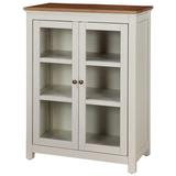 Gracie Oaks Cleaster China Cabinet Wood in Brown/Green/White, Size 40.0 H x 30.0 W x 16.0 D in | Wayfair 760307CA74CA4C019494DE2A5E1DE554
